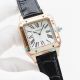 Replica Cartier Santos Automatic Watch Black Dial Black Leather Strap Rose Gold Bezel (2)_th.jpg